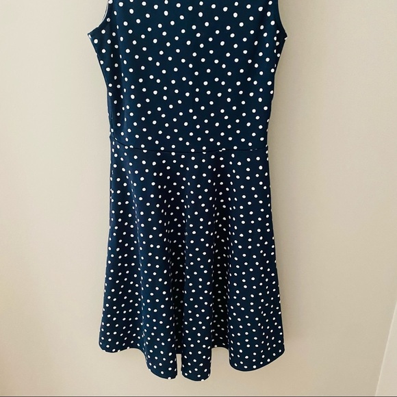 H&M Polkadot Mini Dress Blue Sz 2 - Picture 3 of 8